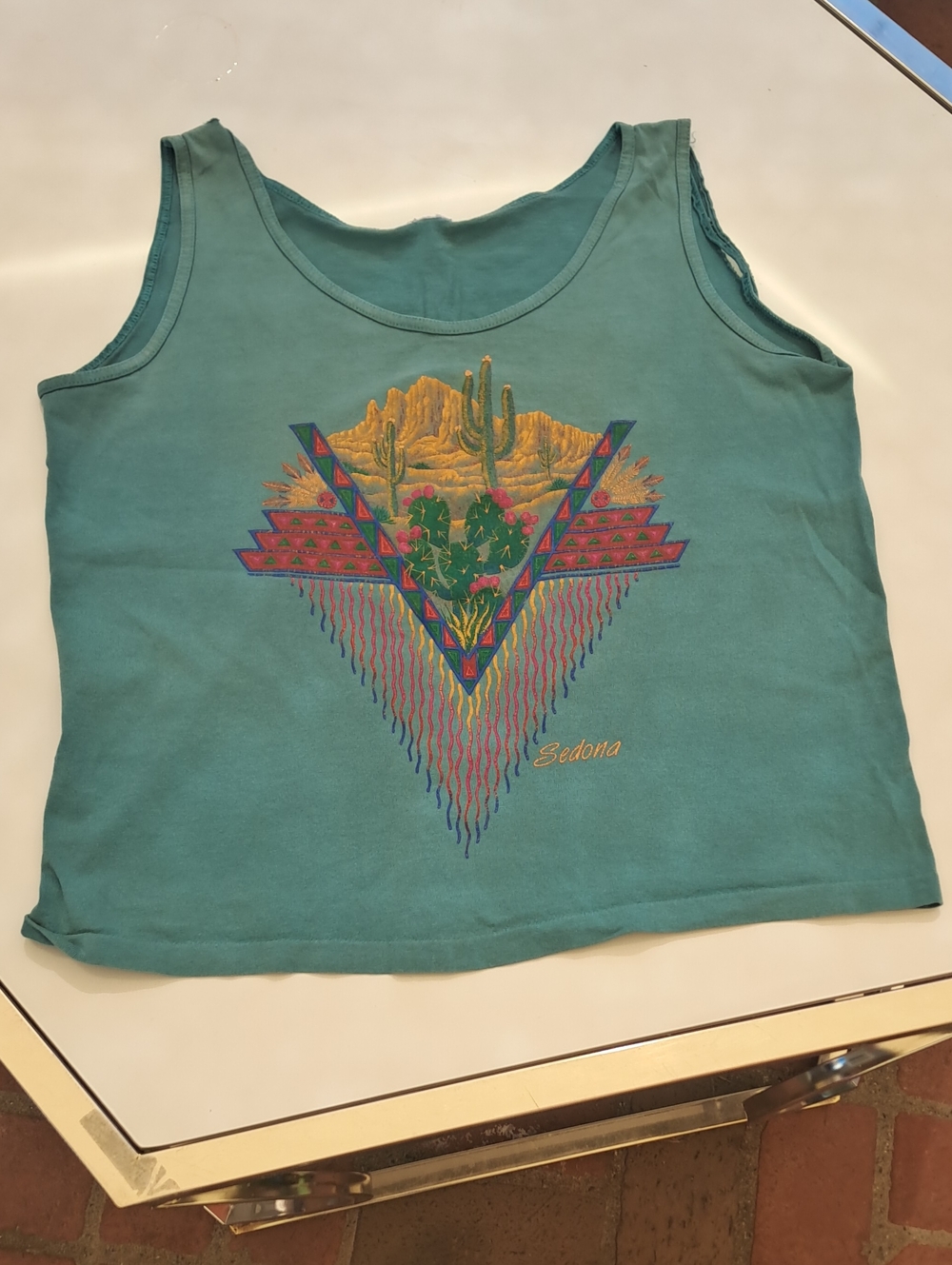 Sedona Graphic Tank Top for Hipsters  Teal